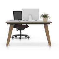 EFG Basecamp Single Desk with oak legs 1000mm x 800mm MFC Top in White