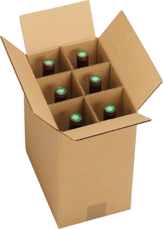 RAJA Bottle Box Board 184 (W) x 330(D) x 270 (H) mm Brown Pack of 20