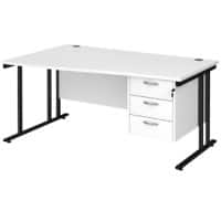 Dams International Wave Desk MC16WLP3KWH 1,600 x 725 x 800 - 990 mm