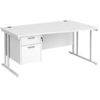 Dams International Wave Desk MC16WRP2WHWH 1,600 x 725 x 800 - 990 mm