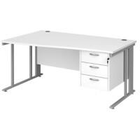 Dams International Wave Desk MCM16WLP3SWH 1,600 x 725 x 800 - 990 mm