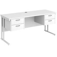 Dams International Desk MC616P22WHWH 1,600 x 600 x 725 x 800 - 990 mm