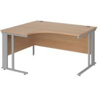 Dams International Left Hand Ergonomic Desk MCM14ELSB 1,400 x 1,200 x 725 mm