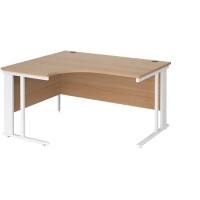 Dams International Left Hand Ergonomic Desk MCM14ELWHB 1,400 x 1,200 x 725 mm