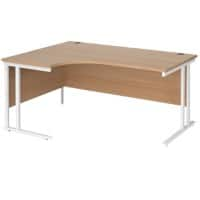 Dams International Left Hand Ergonomic Desk MC16ELWHB 1,600 x 1,200 x 725 x 800 - 990 mm