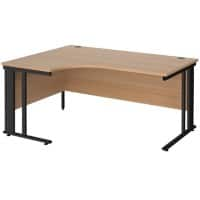 Dams International Left Hand Ergonomic Desk MCM16ELKB 1,600 x 1,200 x 725 mm