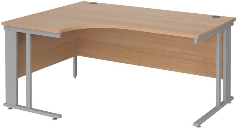 Dams International Left Hand Ergonomic Desk MCM16ELSB 1,600 x 1,200 x 725 mm
