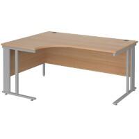 Dams International Left Hand Ergonomic Desk MCM16ELSB 1,600 x 1,200 x 725 mm