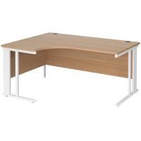 Dams International Left Hand Ergonomic Desk MCM16ELWHB 1,600 x 1,200 x 725 mm