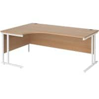 Dams International Left Hand Ergonomic Desk MC18ELWHB 1,800 x 1,200 x 725 x 800 - 990 mm