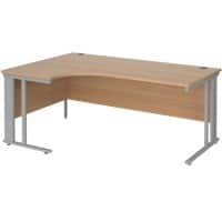 Dams International Left Hand Ergonomic Desk MCM18ELSB 1,800 x 1,200 x 725 mm