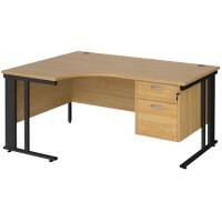 Dams International Left Hand Ergonomic Desk MCM16ELP2KO 1,600 x 1,200 x 725 mm