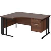 Dams International Left Hand Ergonomic Desk MCM16ELP2KW 1,600 x 1,200 x 725 mm