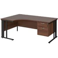 Dams International Left Hand Ergonomic Desk MCM18ELP2KW 1,800 x 1,200 x 725 mm