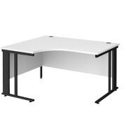 Dams International Left Hand Ergonomic Desk MCM14ELKWH 1,400 x 1,200 x 725 mm