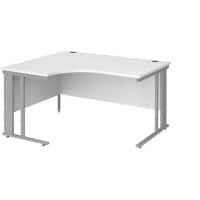 Dams International Left Hand Ergonomic Desk MCM14ELSWH 1,400 x 1,200 x 725 mm