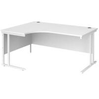 Dams International Left Hand Ergonomic Desk MC16ELWHWH 1,600 x 1,200 x 725 x 800 - 990 mm