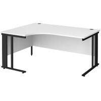 Dams International Left Hand Ergonomic Desk MCM16ELKWH 1,600 x 1,200 x 725 mm