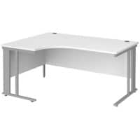 Dams International Left Hand Ergonomic Desk MCM16ELSWH 1,600 x 1,200 x 725 mm