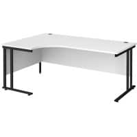 Dams International Left Hand Ergonomic Desk MC18ELKWH 1,800 x 1,200 x 725 x 800 - 990 mm