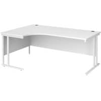 Dams International Left Hand Ergonomic Desk MC18ELWHWH 1,800 x 1,200 x 725 x 800 - 990 mm