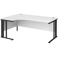 Dams International Left Hand Ergonomic Desk MCM18ELKWH 1,800 x 1,200 x 725 mm