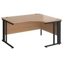 Dams International Right Hand Ergonomic Desk MCM14ERKB 1,400 x 1,200 x 725 mm