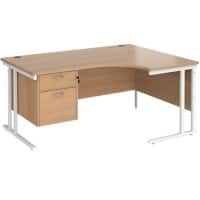 Dams International Right Hand Ergonomic Desk MC16ERP2WHB 1,600 x 1,200 x 725 x 800 - 990 mm