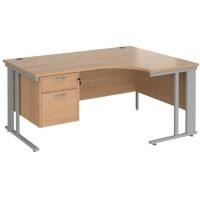 Dams International Right Hand Ergonomic Desk MCM16ERP2SB 1,600 x 1,200 x 725 mm