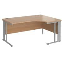 Dams International Right Hand Ergonomic Desk MCM16ERSB 1,600 x 1,200 x 725 mm