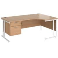 Dams International Right Hand Ergonomic Desk MC18ERP2WHB 1,800 x 1,200 x 725 x 800 - 990 mm