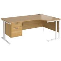 Dams International Right Hand Ergonomic Desk MC18ERP2WHO 1,800 x 1,200 x 725 x 800 - 990 mm