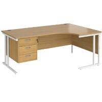 Dams International Right Hand Ergonomic Desk MC18ERP3WHO 1,800 x 1,200 x 725 x 800 - 990 mm