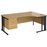 Dams International Right Hand Ergonomic Desk MCM18ERP2KO 1,800 x 1,200 x 725 mm