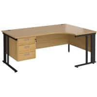 Dams International Right Hand Ergonomic Desk MCM18ERP3KO 1,800 x 1,200 x 725 mm