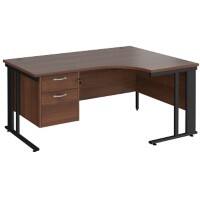 Dams International Right Hand Ergonomic Desk MCM16ERP2KW 1,600 x 1,200 x 725 mm