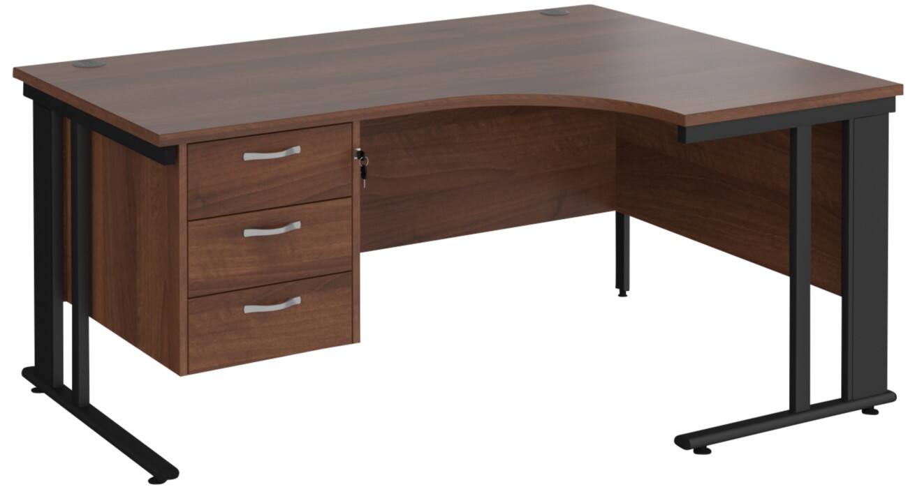 Dams International Right Hand Ergonomic Desk MCM16ERP3KW 1,600 x 1,200 ...