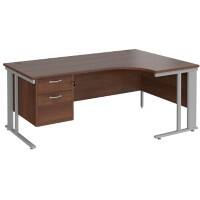 Dams International Right Hand Ergonomic Desk MCM18ERP2SW 1,800 x 1,200 x 725 mm