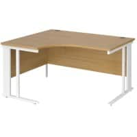 Dams International Left Hand Ergonomic Desk MCM14ELWHO 1,400 x 1,200 x 725 mm