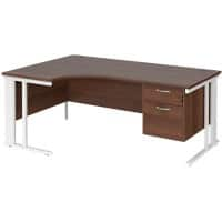 Dams International Left Hand Ergonomic Desk MCM18ELP2WHW 1,800 x 1,200 x 725 mm