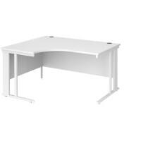 Dams International Left Hand Ergonomic Desk MCM14ELWHWH 1,400 x 1,200 x 725 mm