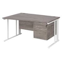 Dams International Wave Desk MCM14WLP2WHGO 1,400 x 725 x 800 - 990 mm