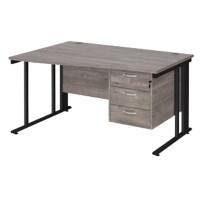 Dams International Wave Desk MCM14WLP3KGO 1,400 x 725 x 800 - 990 mm