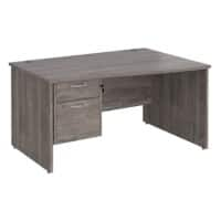 Dams International Maestro 25 Height Adjustable Wave Desk Wood Grey Oak 1,400 x 725 mm x 800 - 990 mm