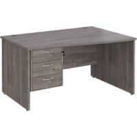 Dams International Maestro 25 Height Adjustable Wave Desk Wood Grey Oak 1,400 x 725 mm x 800 - 990 mm