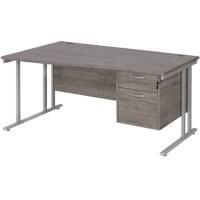 Dams International Wave Desk MC16WLP2SGO 1,600 x 725 x 800 - 990 mm