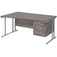 Dams International Wave Desk MC16WLP3SGO 1,600 x 725 x 800 - 990 mm