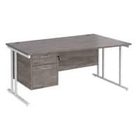 Dams International Wave Desk MC16WRP2WHGO 1,600 x 725 x 800 - 990 mm