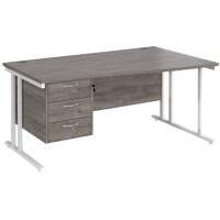 Dams International Wave Desk MC16WRP3WHGO 1,600 x 725 x 800 - 990 mm