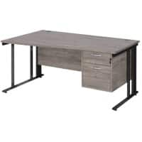 Dams International Wave Desk MCM16WLP2KGO 1,600 x 725 x 800 - 990 mm